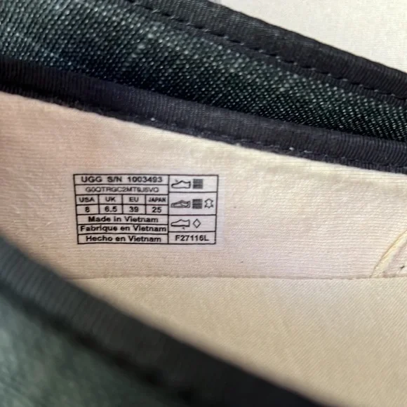 NEW UGG Women's Black Canvas Indah Espadrille Flat Shoes sz 8 - Picture 3 of 7